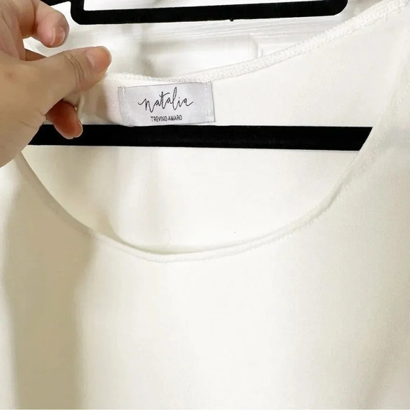 Natalia Trevino Amaro Scoop Neck Long Sheer Floral Balloon Sleeve Top Size S - Picture 2 of 4